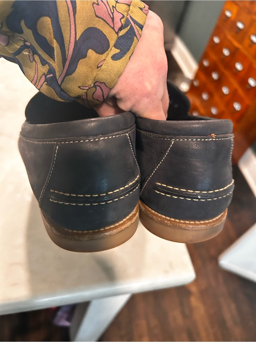 Gucci vintage Navy Leather Bit Loafers with Gold Hardware - Picture 9 of 15